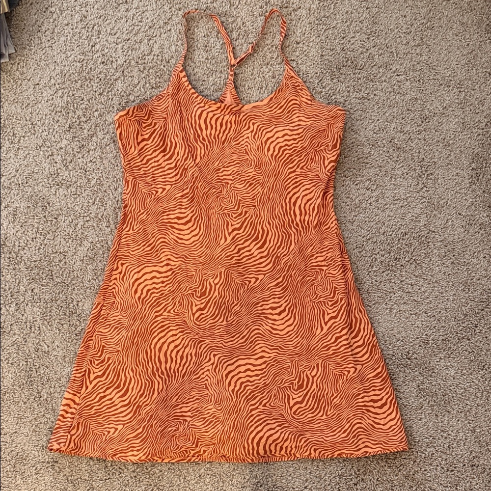 Outdoor Voices Orange Zebra Print Athletic Dress